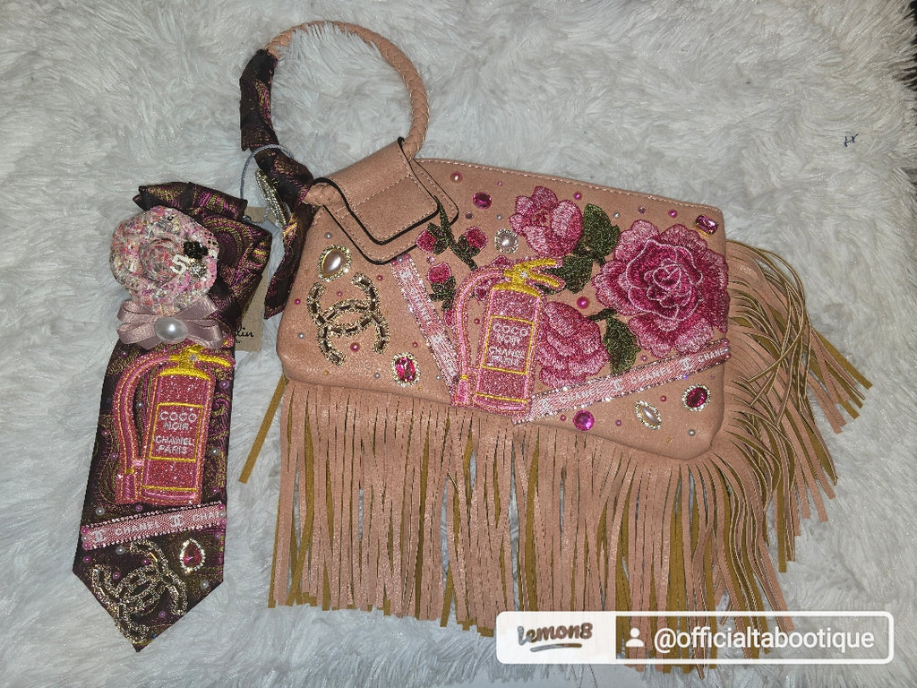 Pink passion fringe purse set
