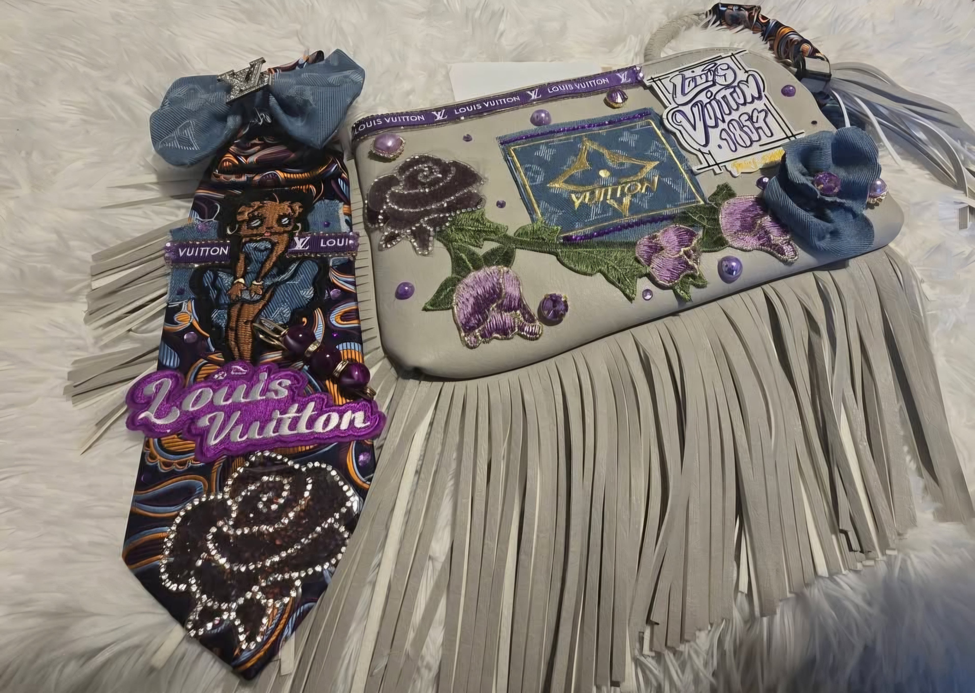Fringe bag tie set