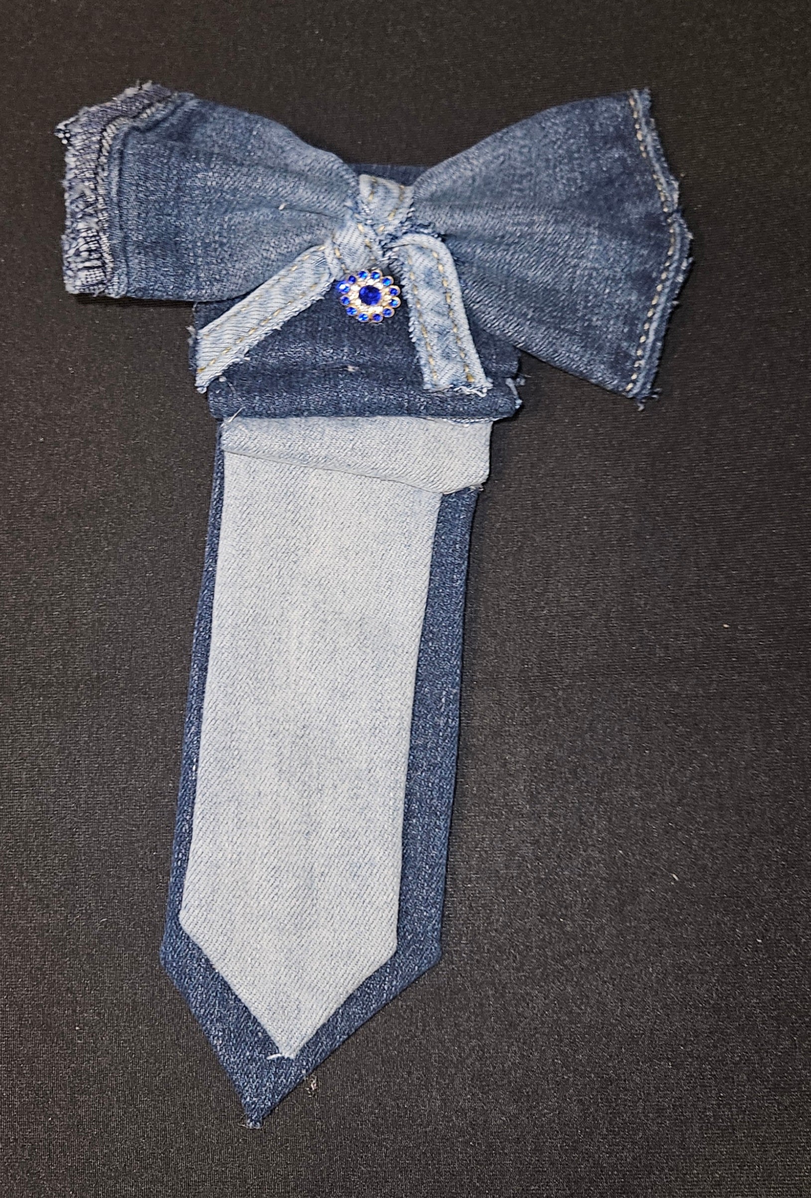 Denim colorblock ties
