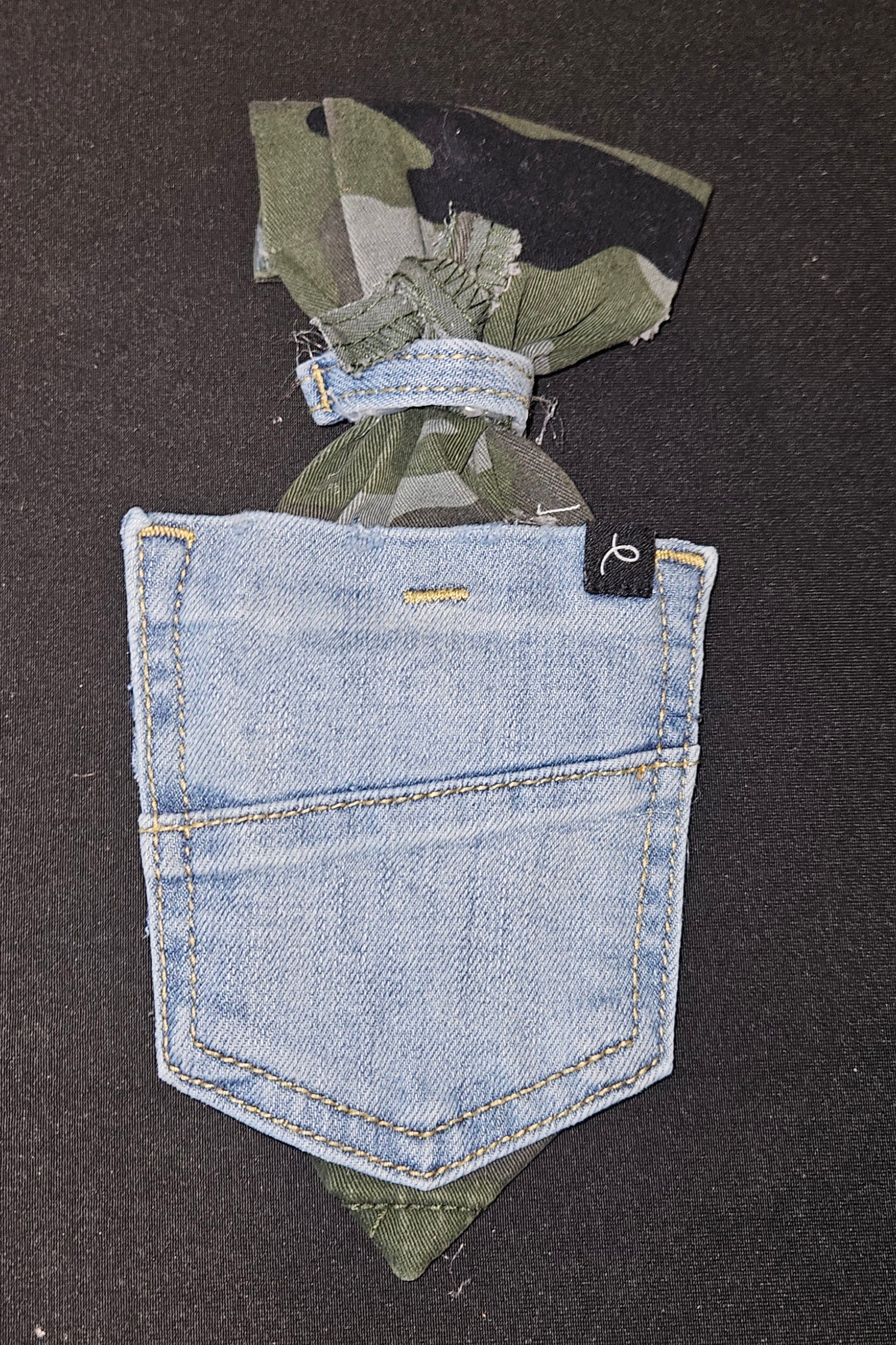 Denim colorblock ties