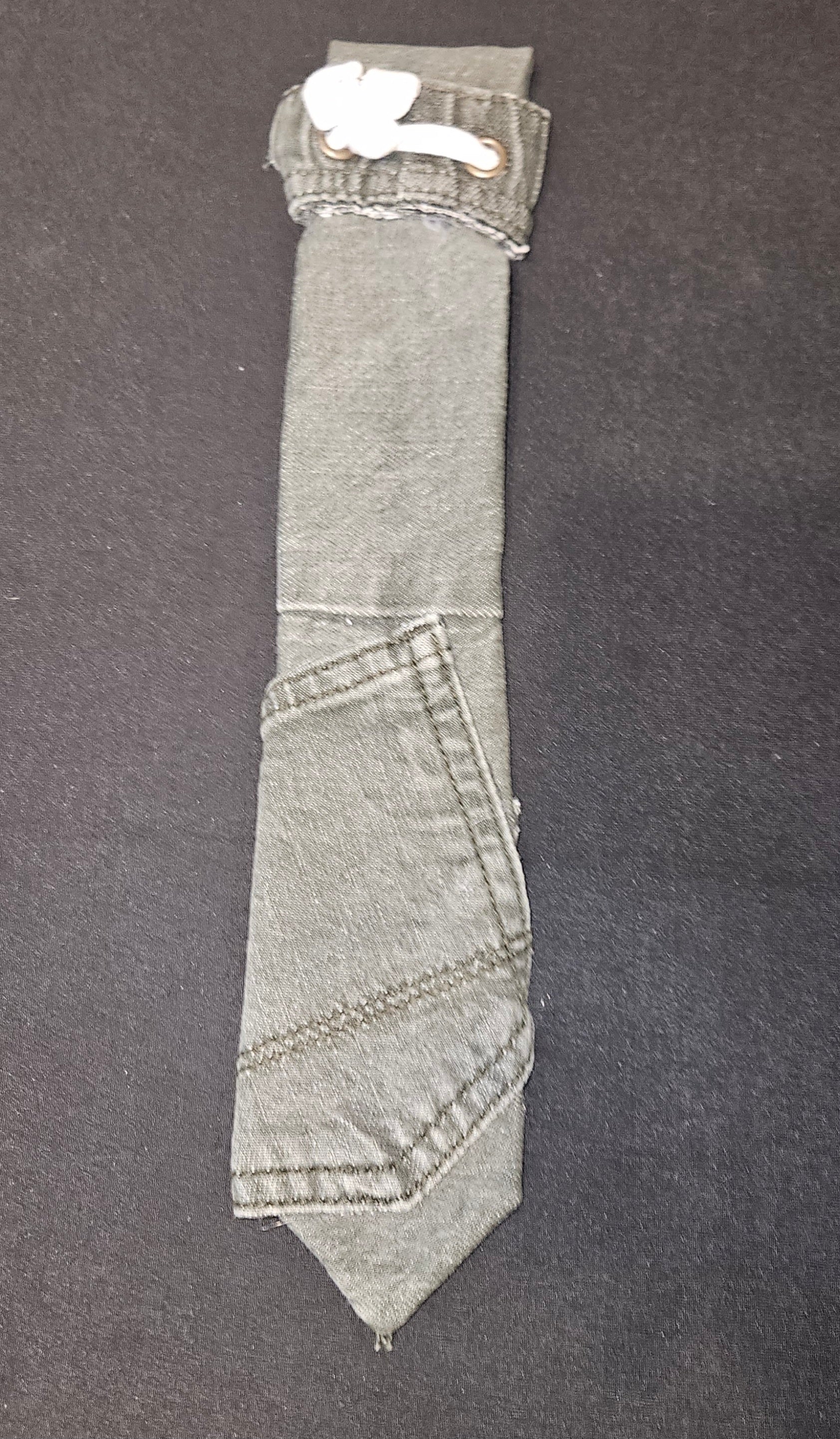 Denim colorblock ties