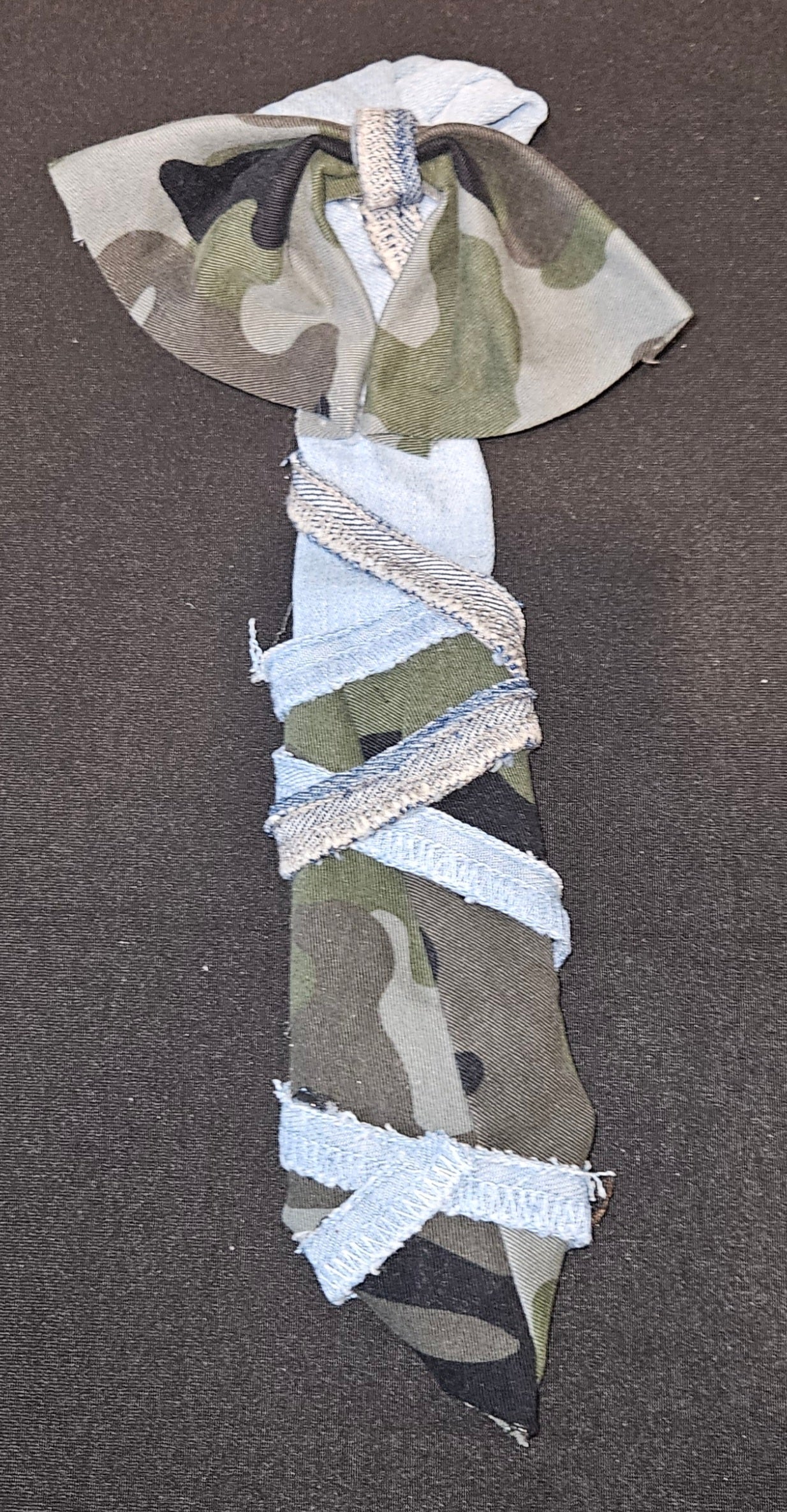 Denim colorblock ties